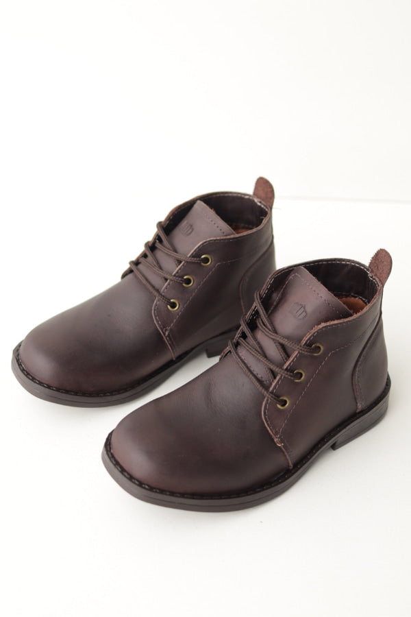 Botina Infantil Dalidinha em Couro Chocolate - BN41