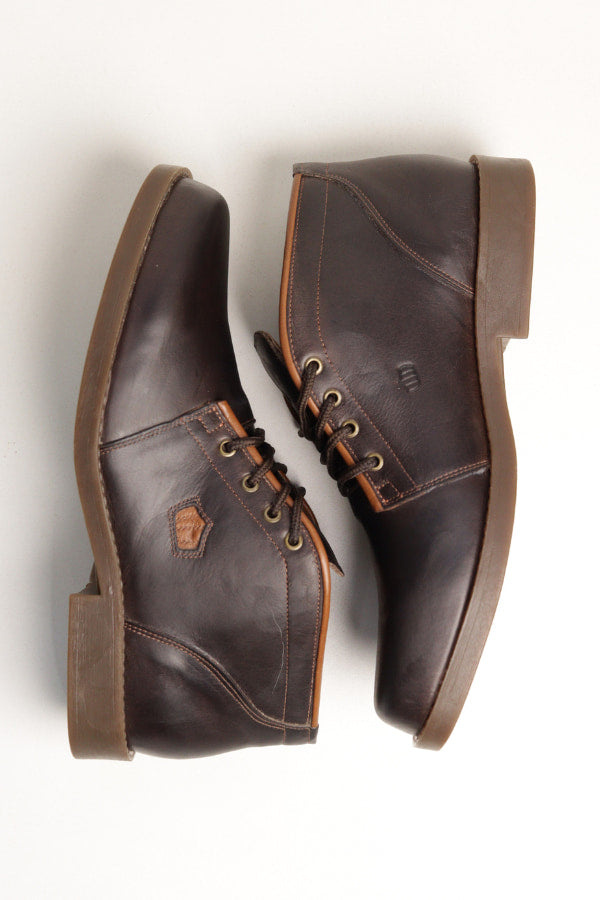 Botina Masculino Confort em Couro Imperador Café Graxo - BN04