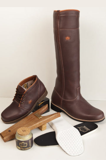 Combo Bota Confort + Botina Confort + Palmilha Gel + Descalçadeira + Cera Premium - BI32