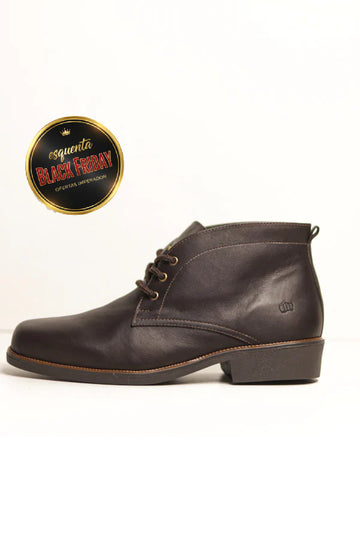 Botina Masculina Dalida em Couro Imperador Chocolate - BN07