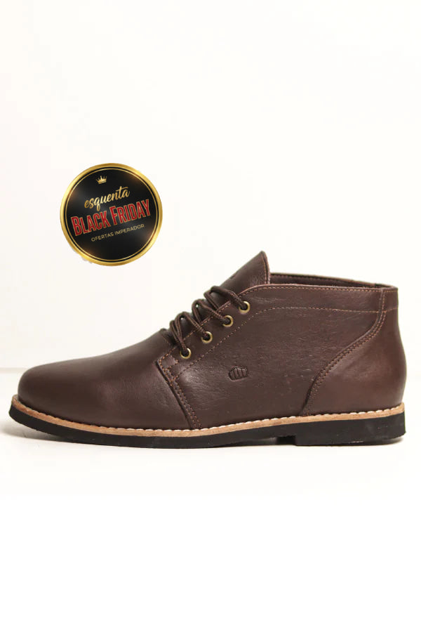 Botina Masculina Social em Couro Imperador Café - BN09