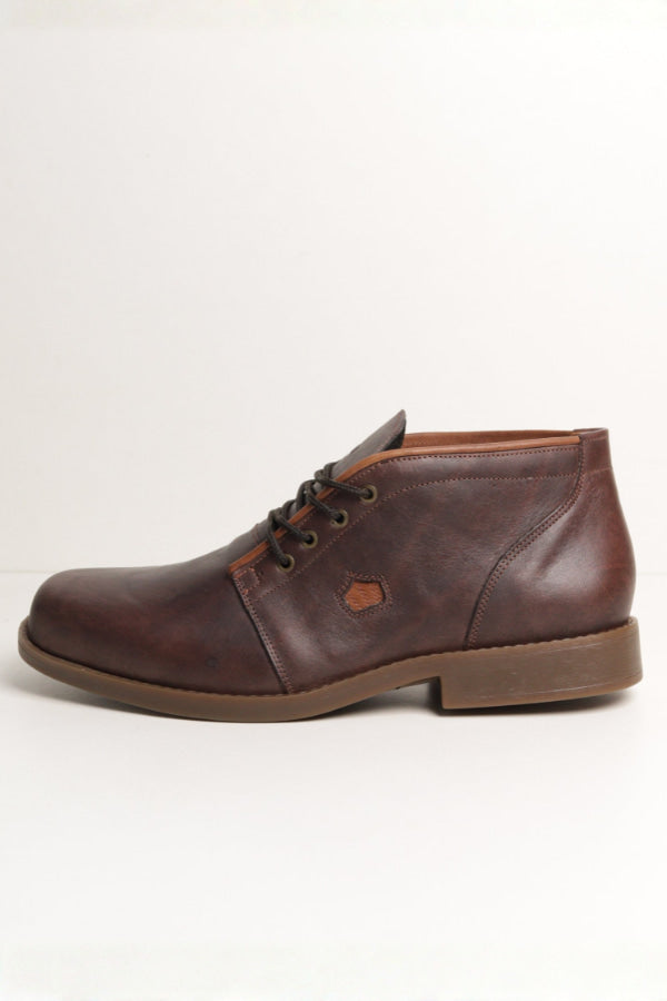 Botina Masculina em Couro Confort Café - BN50