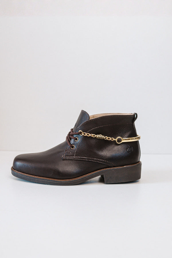 Botina Feminina Dalida em Couro Imperador Café - BN69