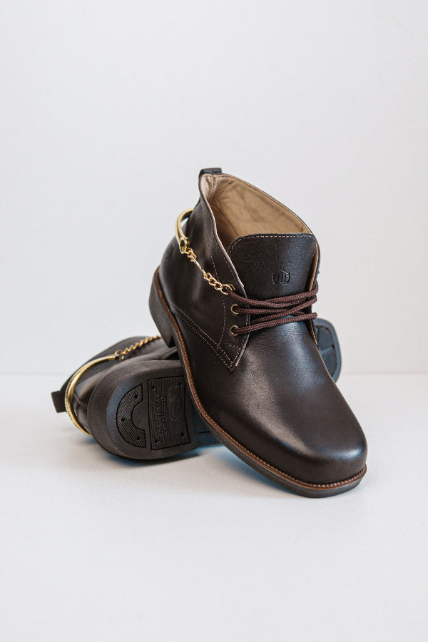 Botina Feminina Dalida em Couro Imperador Café - BN69