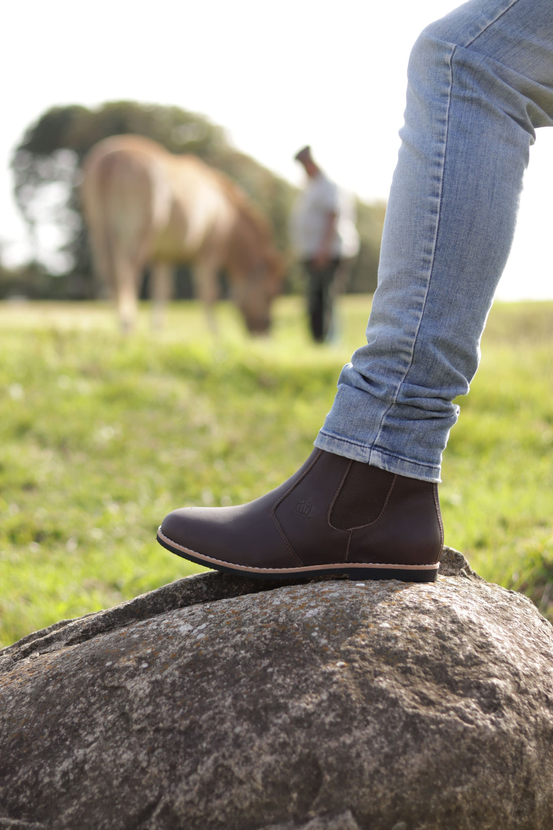 Botina Masculina Chelsea com Elástico em Couro Imperador Café - BN17