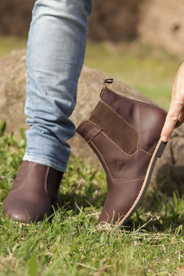 Botina Masculina Chelsea com Elástico em Couro Imperador Café - BN17