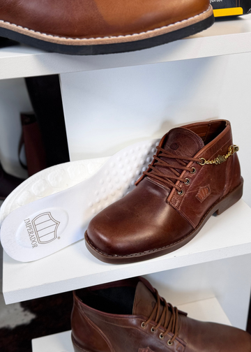 Botina Feminina Confort em Couro Imperador Graxo Whisk - BN67